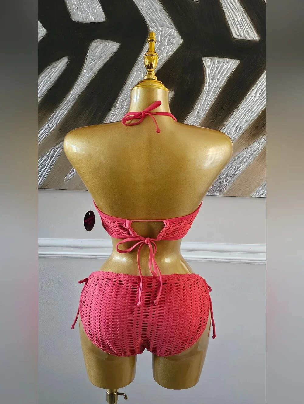 No Boundaries Pink Crochet Bikini Set L/XL